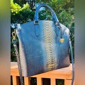 Brahmin Duxbury Serenity Meridian Satchel Metallic Snake Print NWT